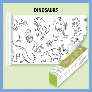 KOGGY儿童着色书儿童绘图书Buku Peletak Kanak kartan Buku Mewarna BudakChildrens Drawing Roll - Coloring Paper Roll for Kids Drawing Paper Roll DIY Painting Drawing Color Filling Paper Children Graffiti Scroll Colouring Paper Wall Sticker Drawing Art Paper Craft Ed