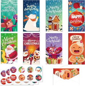 Christmas Cash Money Card with Envelopes 72 Xmas Money Gift Holder Card 24 Cards 24 Envelopes 24 Stickers for Cash Christmas Money Cards