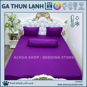 [FREESHIP] Bộ Ga Giường Thun Lạnh 4 Món ACHUASHOP Bộ Ga Trải Giường Vỏ Gối Ga Nệm Thun Lạnh Drap Giường 4m