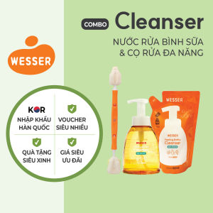 Combo Nước rửa bình sữa + Dụng cụ vệ sinh bình sữa đa năng