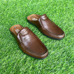 Giày Sục Nam Đế cao su 2 Màu Nâu Đen Da Bò Cao Cấp Trường Hải