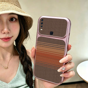 Feadship Case for VIVO Y12 y11 2019 Y15 Y17 Y19 y12i phone casing anxiety Softcase Silicone shockproof Cover new design aesthetic cute pink Retro Plaid for girls JSQZ1