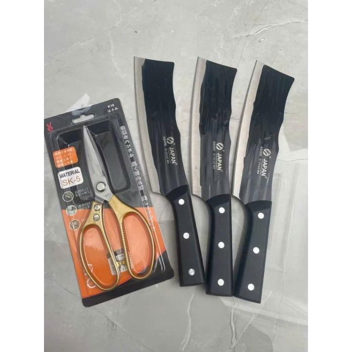 COMBO 3 DAO TẶNG KÉODao thép Nhật không gỉ nhà bếp siêu bén lưỡi vân ...