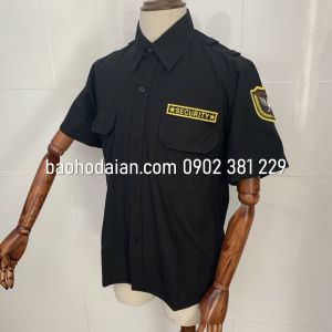 Áo bảo vệ vệ sĩ màu đen vải kate ford thấm hút mồ hôI (kèm 2 logo)