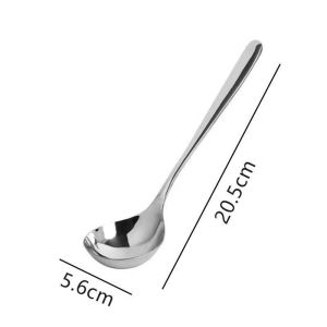 Thickened Stainless Steel Long Handle Soup Spoon Tabletop Strainer Hot Pot Spoon Soup Shell Large Spoon for Home Use