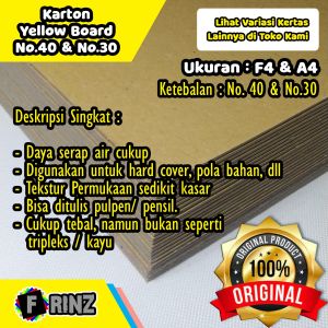 Kertas Karton Kuning Bot No. 30 & 40 F4 A4: Panduan Lengkap