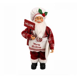 XYAX Dễ thương Búp bê ông già Noel 12 inch Sáng tạo Búp bê ông già Noel đứng Bền bỉ 3D Tượng ông già Noel lớn Đồ trang trí nhà cửa dịp Giáng sinh