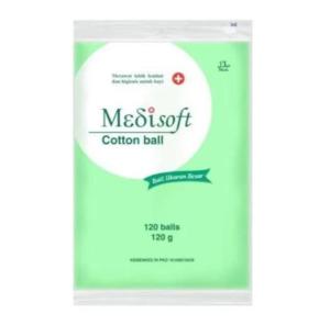 Medisoft Cotton Ball Biru / Medisoft Kapas Bulat Isi 120 pcs R-38