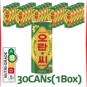 [DongA Otsuka] OranC Pineapple 250mL X 30CAN | Expiry: March 2026 or later | Low calorie Vitamin C Sparkling Drink | Made with natural fruit juice | Kfood