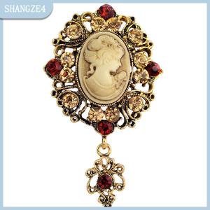 【SHANGZE4】 Hot Cameo Victoria Phong Cách Pha Lê Wedding Party Phụ Nữ Mặt Dây Chuyền Trâm Pin