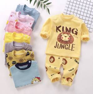 ชุดนอนเด็ก ชุดแขนยาว ชูปองสั้น เสื้อผ้าเด็ก ลายน่ารัก ใส่สบาย ไซส์ 73-120 สำหรับ 0-5 ขวบ V33