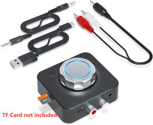 Bluetooth 5.0 Audio Receiver 3D Stereo Music Wireless Adapter TF Card RCA 3.5mm AUX Jack for Car Spe