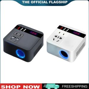 เครื่องแปลงพลังงานอัจฉริยะ 150W DC 24V ถึง 220V อินเวอร์เตอร์ตัวแปลงการชาร์จอย่างรวดเร็วสำหรับแท็บเล็ตโทรศัพท์มือถืออัตโนมัติสำหรับรถบรรทุกรถยนต์ iPhone