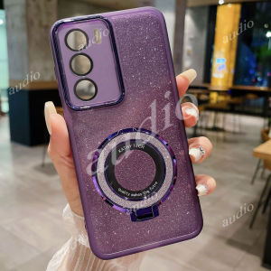 Realme 14x 5G lấp lánh kim tuyến giá đỡ từ tính Vỏ điện thoại cho Realme 14X realme 14x Realme14x 5G 2025 ống kính đầy đủ máy ảnh màng bảo vệ long lanh vỏ điện thoại với vòng nhẫn đeo tay