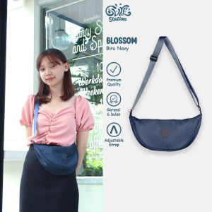 ATVA - Tas Selempang Wanita Tas Slingbag Puff Blossom Series Navy