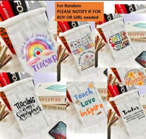 Customizable Teachers Gift - Multipurpose Canvas Pouch for Teacher Essentials for Makeup Accessories Organizer Pens Mobile and Medicine