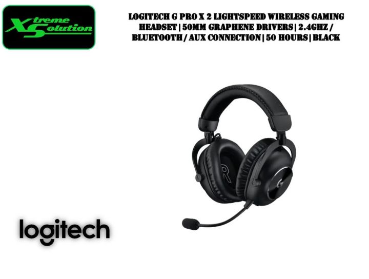 Logitech G Pro X 2 Lightspeed Wireless Gaming Headset 50mm Graphene Drivers 2.4Ghz Bluetooth AUX Connection 50 Hours Battery Black White Lazada Singapore