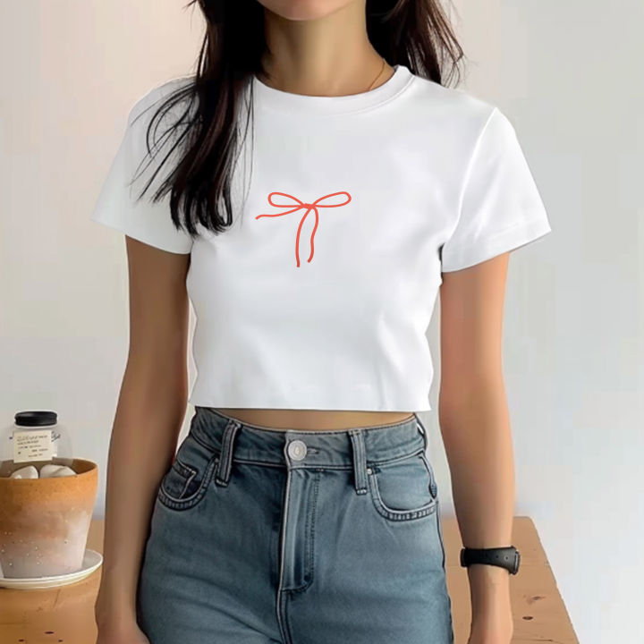 Crystal Bow White T-Shirt