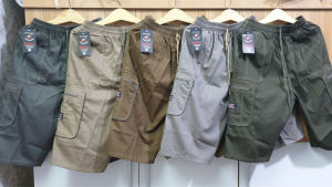 [HCM] Quần Short Nam Kaki Lụa Cong Túi Hộp Lưng Thun Co Giãn From Rộng Trung Niên Có Túi Khóa Kéo SUNMEN Size Từ 28 - 36