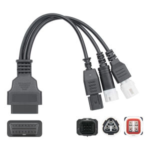 OT13 Dây Cáp Mở Rộng 3 Trong 1 Cho Xe Mô Tô yamaha 3pin 4pin + honda 6pin Sang 16pin obdii y15 v2 y16 n-max x-max obd2