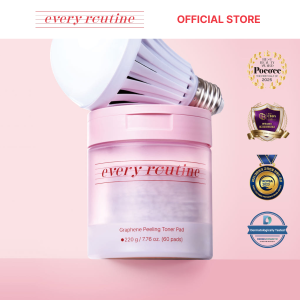 Every Routine Graphene Peeling Toner Pad  220 ml เอเวอรี่ รูทีน กราฟีน พีลลิ่ง โทนเนอร์ แพด (60 แผ่น) เติมความชุ่มชื้นด้วยนวัตกรรม แผ่นกราฟีน ผิวกระจ่างใส  AHA LHA PHA + Probiotic Milk Ferment Complex 760000 ppm จากเกาหลี