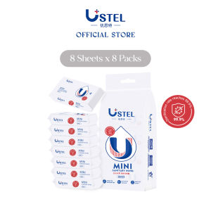 Ustel Official | Mini Pack Size Antibacterial Wet Wipes Travel Size