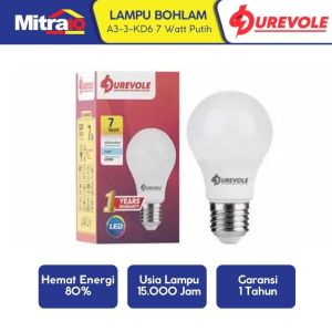 Durevole Lampu Bohlam Led A3-3-KD6 7 Watt Putih