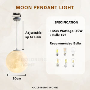 Goldberg Moon Pendant Light 20CM - Bedroom Living room Goldberg HomeFast shipping