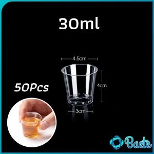 50Pcs Plastic Shot Glasses Cups Disposable Dessert Mousse Cup Clear Party Drinking Cups 30mml 50ml