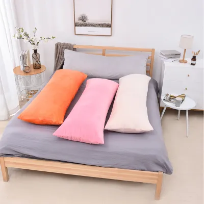 Superfine Plush Body Cushion Cover Plain Ultra Soft Long Pillow Case Cushion Big Bolster Cover with Hidden Zipper for Sofa Bed Couch Home Decor Bedding Can Customize Any Size
