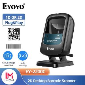 【👍👍👍Seller recommend & 1~2 days delivery】Eyoyo USB แบบมีสาย2D 1D Barcode Scanner แบบแฮนด์ฟรี PDF417เครื่องสแกนบาร์โค้ดแบบตั้งโต๊ะข้อมูลเมทริกซ์บาร์โค้ด QR Code  Reader สแกนเนอร์หน้าจอตื่นขึ้นมาโดยอัตโนมัติสำหรับร้านค้าปลีกซูเปอร์มาร์เก็ตห้องสมุด