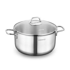 Korkmaz Perla Stainless Steel Stock Pot (Soup Pot) - 28x14cm Induction Compatible Made in Turkey