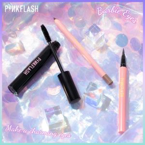 PINKFLASH Eye Makeup Set Eyeliner Eyebrow Pencil Mascara Black Daily Use Waterproof Sweat Proof Long-lasting Durable Soft Nib