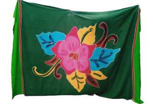 KAIN KEMBANG LUKIS/RAYON CORAK KEMBANG LUKIS DUA SISI/KAIN BALI/KAIN PANTAI TAMPA RUMBAY/KAIN BALI JUMBO UKURAN 180 X 120 CM