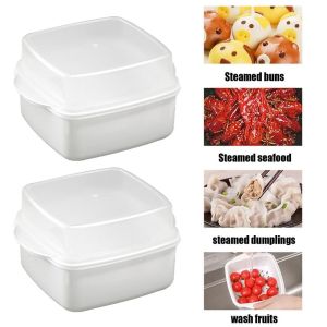 URBAG พร้อมฝาปิด กล่องนึ่งเตาอบไมโครเวฟ ทนความร้อน พลาสติก หม้อนึ่งในครัว หลายฟังก์ชัน หลายชั้น กล่องนึ่ง สำหรับเกี๊ยวผักนึ่งและขนมปัง