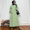 Daster Gamis Crinkle Polos Kekinian Lengan Tangan 3/4 Panjang Semata Kaki Busui Jumbo LD 120. 