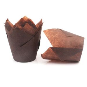 50pcs Tulips Paper Cups Tulips Cupcake Liner Easy Release Muffin Cups Baking Paper Cup