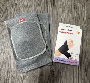Bộ combo: Bảo vệ gối + Bảo vệ cổ tay tập yoga gym thể thao - Chất cotton co giãn