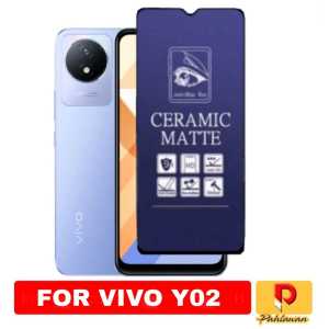 TEMPERED GLASS MATTE CERAMIC ANTI BLUE FOR VIVO Y17S 2023 / VIVO Y02 MATTE CERAMIC ANTI PECAH