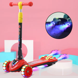 【SG Stock】【Colorful Spray】Kids scooter/spray scooter/girls scooter/Folding Three-in-One Wheel Slip Walker