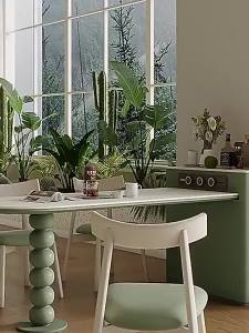 Kitchen Island Dining Table Integrated Small Apartment Retractable Household Cave Stone Stone Plate Dining Table Modern Minimalist Kitchen Island Dining Chair Combination