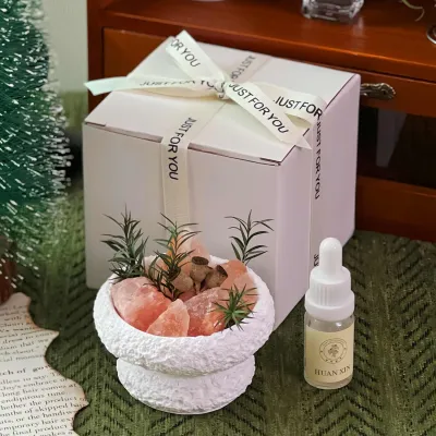 Flameless Aroma Diffuser Stone Gift Set | Bedroom Home Fragrance Ornament | High-Value Natural Crystal Aroma Ornament | Long-Lasting Fragrance in the Bedroom | Selected Birthday Gi