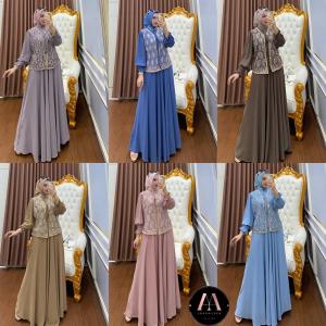 gamis prada silk tille silver cantik elegan by icha store 46 gamis cantik premium