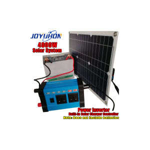 JOYUHON Solar Panel Power Inverter System Kit 18W Solar Panel+4000W Power Inverter Built-in Solar Controller DC12V TO AC220V with 4 USB Ports and 2 Universal Sockets for Home Car Outdoor