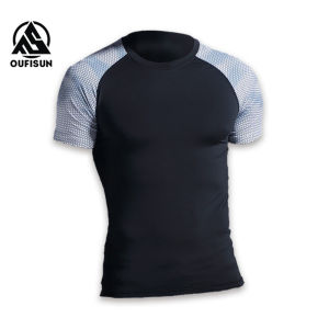 【Oufisun】Mens Quick-Drying T-Shirt Mens Fitness Clothing Breathable Breathable Sweat-Absorbent Short-Sleeved Tops Slim T-Shirt Casual Sportswear