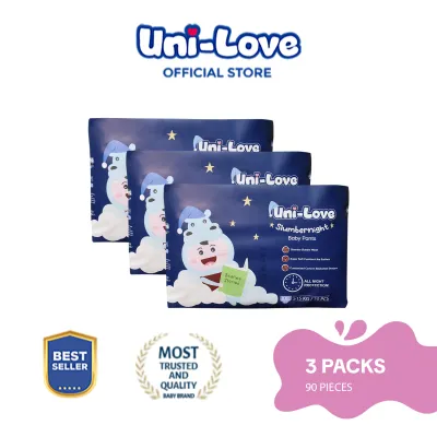 Uni-Love Slumbernight Baby Pants (XX-Large) 30s Pack of 3 - Hypoallergenic | For Heavy Wetter | Overnight | Super Absorbent | Ultrasoft | Neutralizes PH Level | Double Leakguard | Pants Type | Breathable