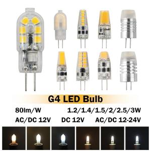 2-20PCS High Light Low Power LED G4 Bulb AC DC 12V 24V 1.2W 1.4W 1.5W 2W 3W Efficiency Strobe Free for Crystal Chandelier Toilet