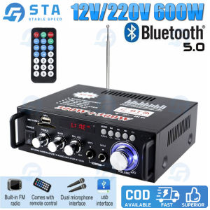 300W+300W Digital Bluetooth Stereo Audio Amplifier FM Radio WITH Remote Control BT-298A