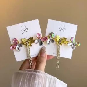 Zircon Diamond Butterfly Tassel Hair Clip
