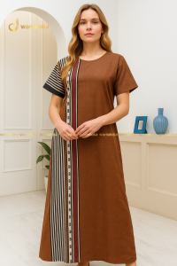 Kaftan Cotton Rayon Viscose Lengan Pendek Baju Kelawar Perempuan & Women Nightdress Breastfeeding